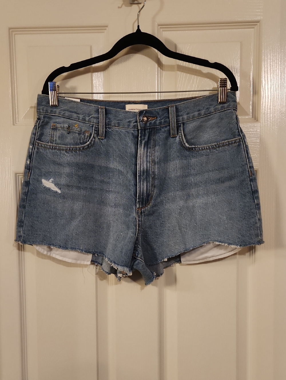 Favorite Daughter Distressed Light Blue Denim Cutoff Shorts